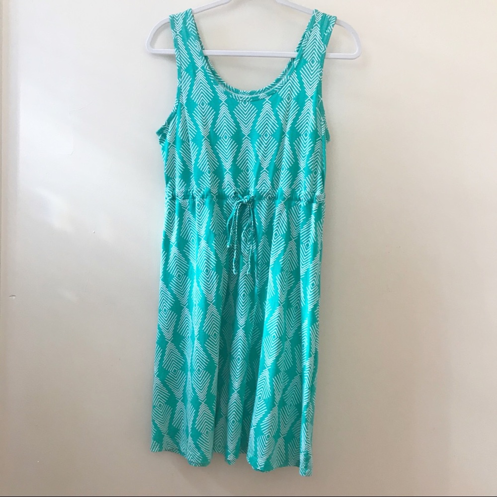 NATURAL REFLECTIONS SLVLESS DRAWSTRING WAIST DRESS